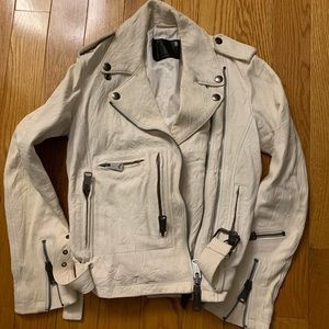 R13 off white leather biker jacket